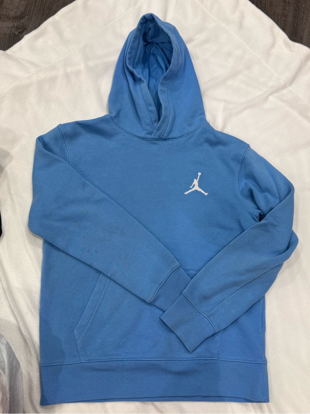 Jordan Kid's Light Blue Crewneck Hoodie with White Jumpman